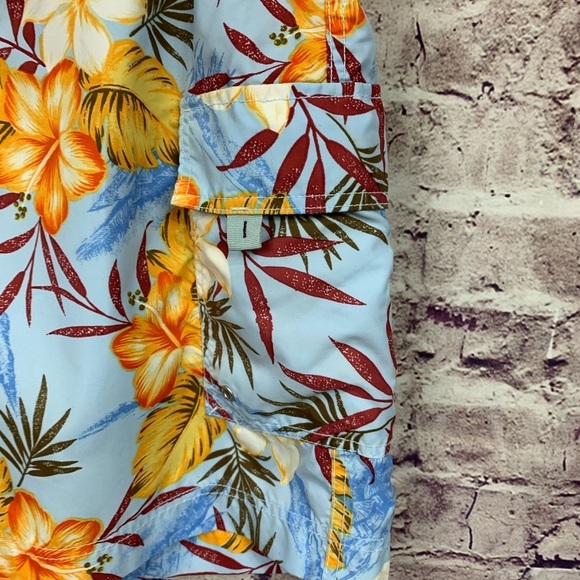 Banana Republic Blue Floral Tropical Board Swim Shorts - Picture 2 of 14